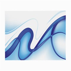 Glittering Abstract Lines Blue Wave Chefron Small Glasses Cloth