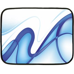 Glittering Abstract Lines Blue Wave Chefron Fleece Blanket (mini)