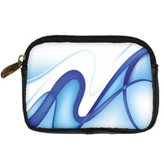 Glittering Abstract Lines Blue Wave Chefron Digital Camera Cases by Mariart