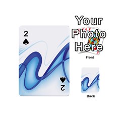 Glittering Abstract Lines Blue Wave Chefron Playing Cards 54 (mini) 