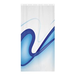 Glittering Abstract Lines Blue Wave Chefron Shower Curtain 36  X 72  (stall)  by Mariart