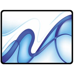 Glittering Abstract Lines Blue Wave Chefron Double Sided Fleece Blanket (large)  by Mariart