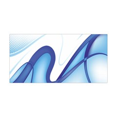 Glittering Abstract Lines Blue Wave Chefron Yoga Headband by Mariart