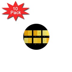 Horizontal Color Scheme Plaid Black Yellow 1  Mini Magnet (10 Pack) 