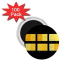 Horizontal Color Scheme Plaid Black Yellow 1.75  Magnets (100 pack)  Front