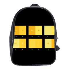 Horizontal Color Scheme Plaid Black Yellow School Bags(large) 
