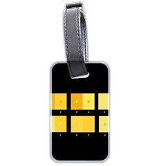 Horizontal Color Scheme Plaid Black Yellow Luggage Tags (two Sides) by Mariart