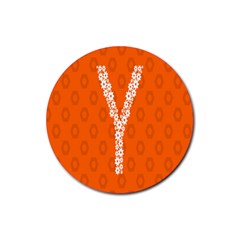 Iron Orange Y Combinator Gears Rubber Round Coaster (4 Pack)  by Mariart