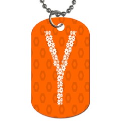 Iron Orange Y Combinator Gears Dog Tag (two Sides)