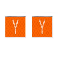 Iron Orange Y Combinator Gears Cufflinks (square) by Mariart