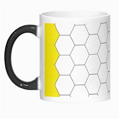 Hex Grid Plaid Green Yellow Blue Orange White Morph Mugs by Mariart