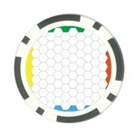 Hex Grid Plaid Green Yellow Blue Orange White Poker Chip Card Guard Front