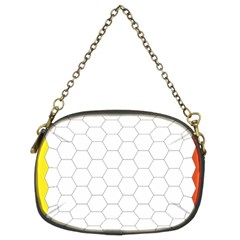 Hex Grid Plaid Green Yellow Blue Orange White Chain Purses (two Sides)  by Mariart