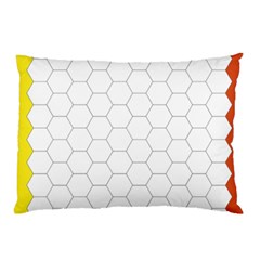 Hex Grid Plaid Green Yellow Blue Orange White Pillow Case by Mariart