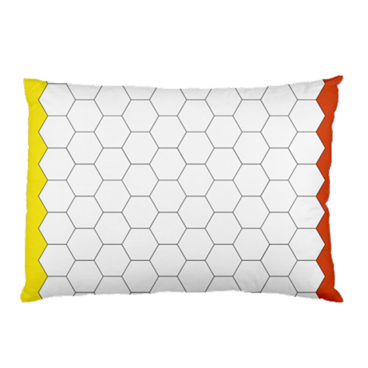 Hex Grid Plaid Green Yellow Blue Orange White Pillow Case
