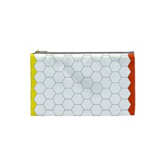 Hex Grid Plaid Green Yellow Blue Orange White Cosmetic Bag (small) 