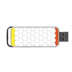 Hex Grid Plaid Green Yellow Blue Orange White Portable Usb Flash (two Sides) by Mariart