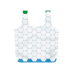 Hex Grid Plaid Green Yellow Blue Orange White Full Print Recycle Bags (s)  by Mariart
