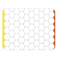 Hex Grid Plaid Green Yellow Blue Orange White Double Sided Flano Blanket (large) 