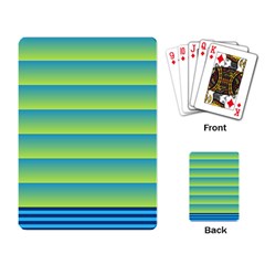 Line Horizontal Green Blue Yellow Light Wave Chevron Playing Card by Mariart