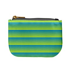 Line Horizontal Green Blue Yellow Light Wave Chevron Mini Coin Purses by Mariart