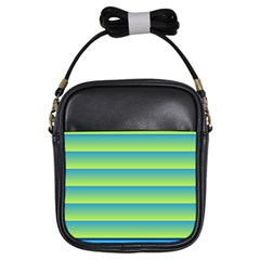 Line Horizontal Green Blue Yellow Light Wave Chevron Girls Sling Bags by Mariart