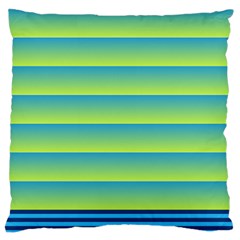 Line Horizontal Green Blue Yellow Light Wave Chevron Standard Flano Cushion Case (one Side) by Mariart