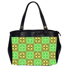 Clipart Aztec Green Yellow Office Handbags (2 Sides) 