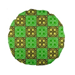 Clipart Aztec Green Yellow Standard 15  Premium Round Cushions by Mariart