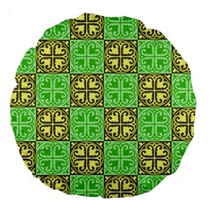 Clipart Aztec Green Yellow Large 18  Premium Round Cushions by Mariart