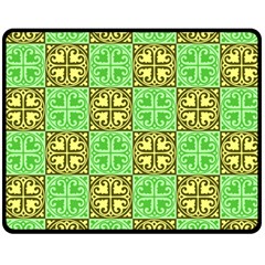 Clipart Aztec Green Yellow Double Sided Fleece Blanket (medium)  by Mariart