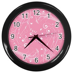 Floral Design Wall Clocks (black)
