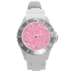 Floral Design Round Plastic Sport Watch (l)