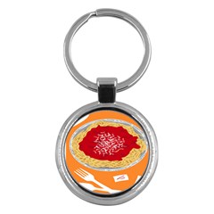 Instant Noodles Mie Sauce Tomato Red Orange Knife Fox Food Pasta Key Chains (round) 