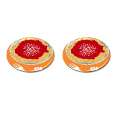 Instant Noodles Mie Sauce Tomato Red Orange Knife Fox Food Pasta Cufflinks (oval)