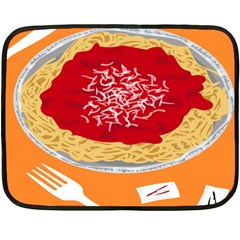 Instant Noodles Mie Sauce Tomato Red Orange Knife Fox Food Pasta Fleece Blanket (mini) by Mariart