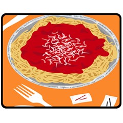 Instant Noodles Mie Sauce Tomato Red Orange Knife Fox Food Pasta Fleece Blanket (medium) 