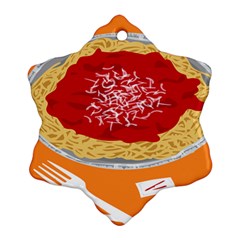 Instant Noodles Mie Sauce Tomato Red Orange Knife Fox Food Pasta Ornament (snowflake)