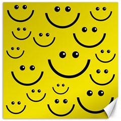 Linus Smileys Face Cute Yellow Canvas 16  X 16   by Mariart