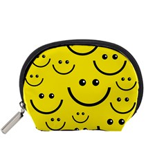 Linus Smileys Face Cute Yellow Accessory Pouches (small) 