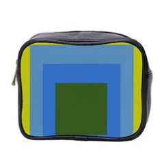 Plaid Green Blue Yellow Mini Toiletries Bag 2-side