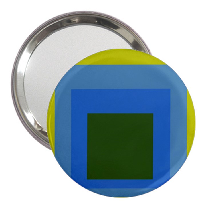 Plaid Green Blue Yellow 3  Handbag Mirrors