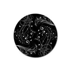 Floral Design Rubber Coaster (round) 