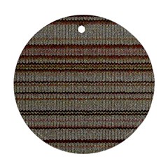 Stripy Knitted Wool Fabric Texture Ornament (Round)