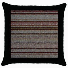 Stripy Knitted Wool Fabric Texture Throw Pillow Case (Black)