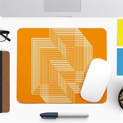 Orange Line Plaid Large Mousepads by Mariart