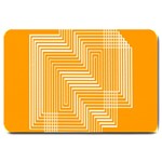 Orange Line Plaid Large Doormat  30 x20  Door Mat