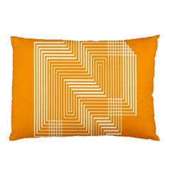 Orange Line Plaid Pillow Case