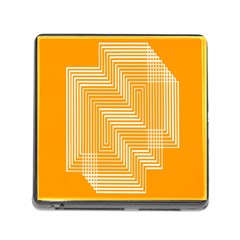 Orange Line Plaid Memory Card Reader (square) by Mariart