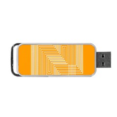 Orange Line Plaid Portable Usb Flash (one Side)